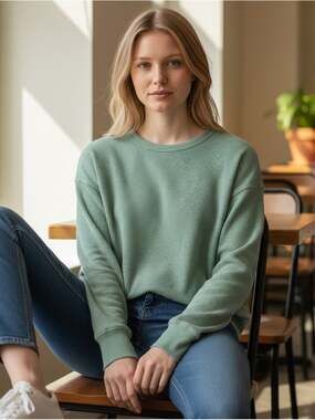 SEVEN7 Women’s Medium Mint Green Crew Thermal Shirt